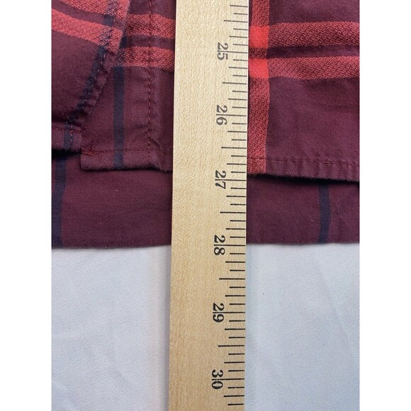 Carhartt Plaid Flannel Red Striped Long Sleeve Button Up Pocket Medium 8/10 - Picture 5 of 8